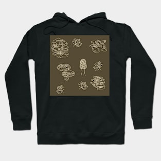 Woodland Mushrooms Brown 1 Hoodie